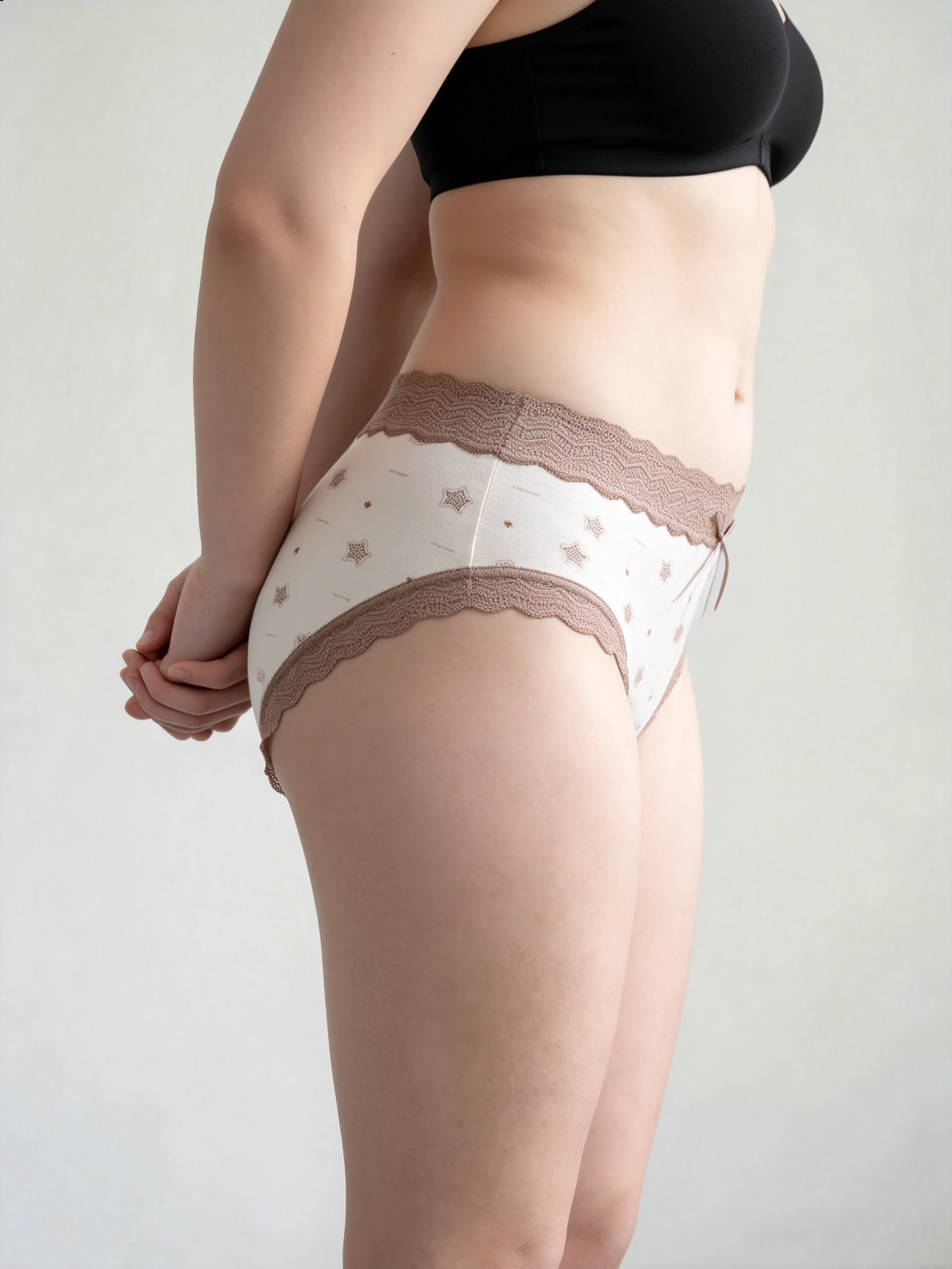 Bamboo Fiber Plus Size Women's Printed Extended Crotch High Waist Briefs