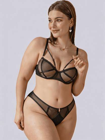 Luxurious Plus Size Lace Bra Set for Women Comfortable Lift & Push-Up