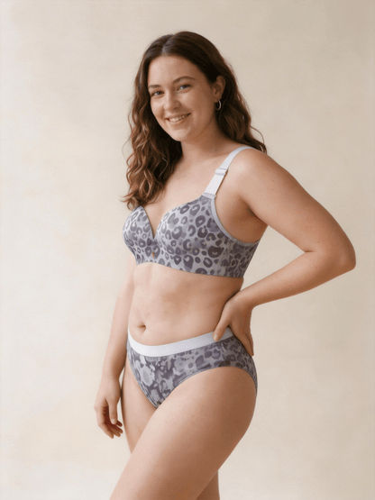 Seamless Plus Size Bra with Floral Print for Curvy Women