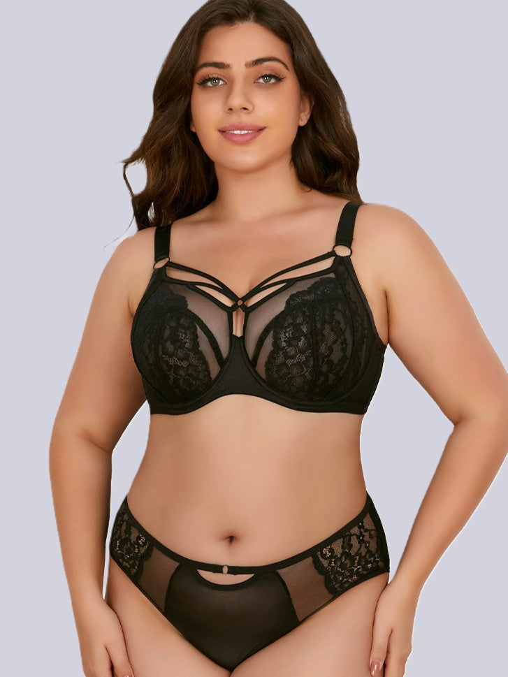 plus size minimizer bra set for large bust, full coverage and anti‑sagging support.