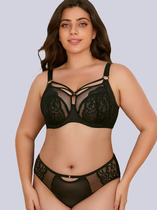 plus size minimizer bra set for large bust, full coverage and anti‑sagging support.