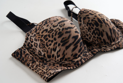 Leopard Print Underwire Lift Bra with Lightweight Cups