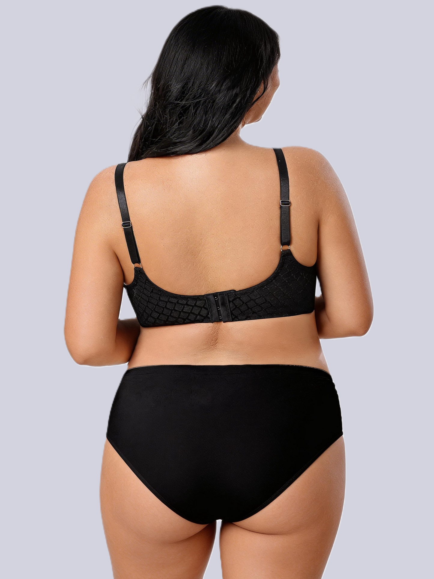 D-G Cup Plus Size Glossy Net Like Underwire Push Up Bra