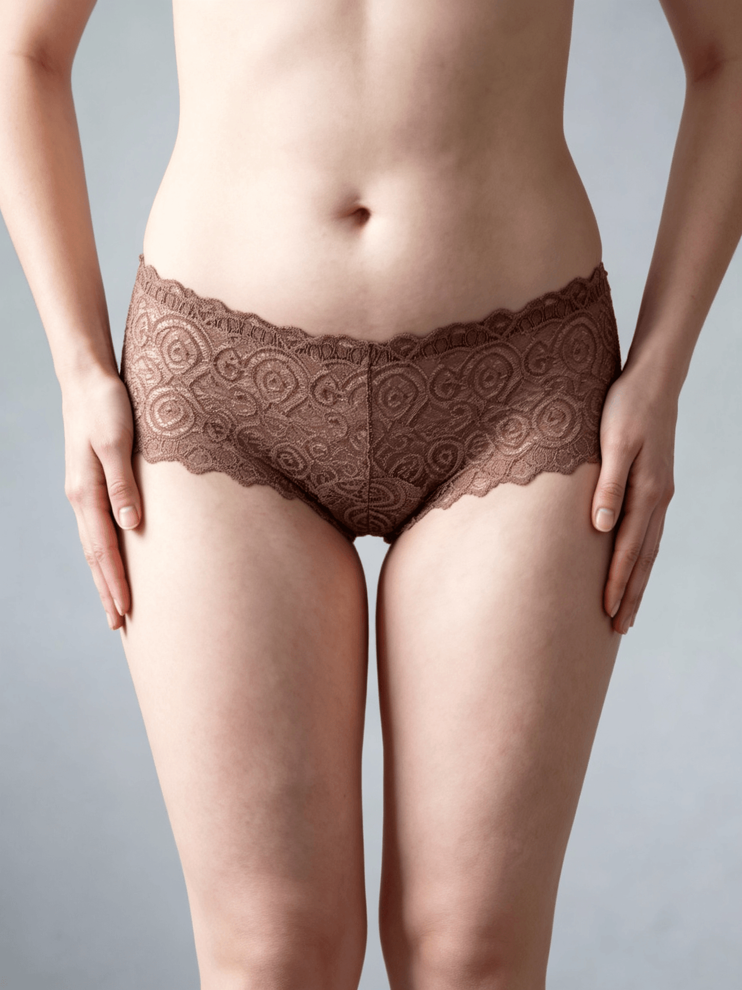 Plus Size Panties, Hollow Out Breathable Floral Mid Waist Ladies Underwear