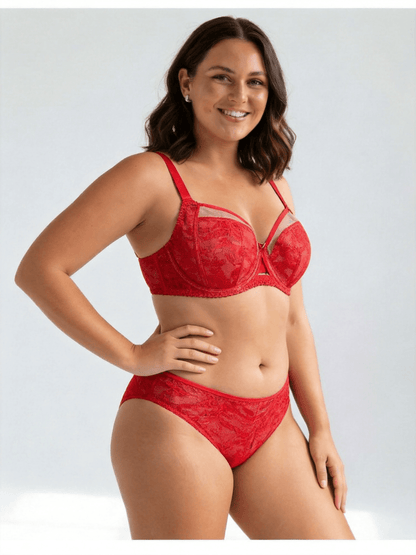 PlusSize Lace Bra Set,Push Up & Net Like, ThinCup