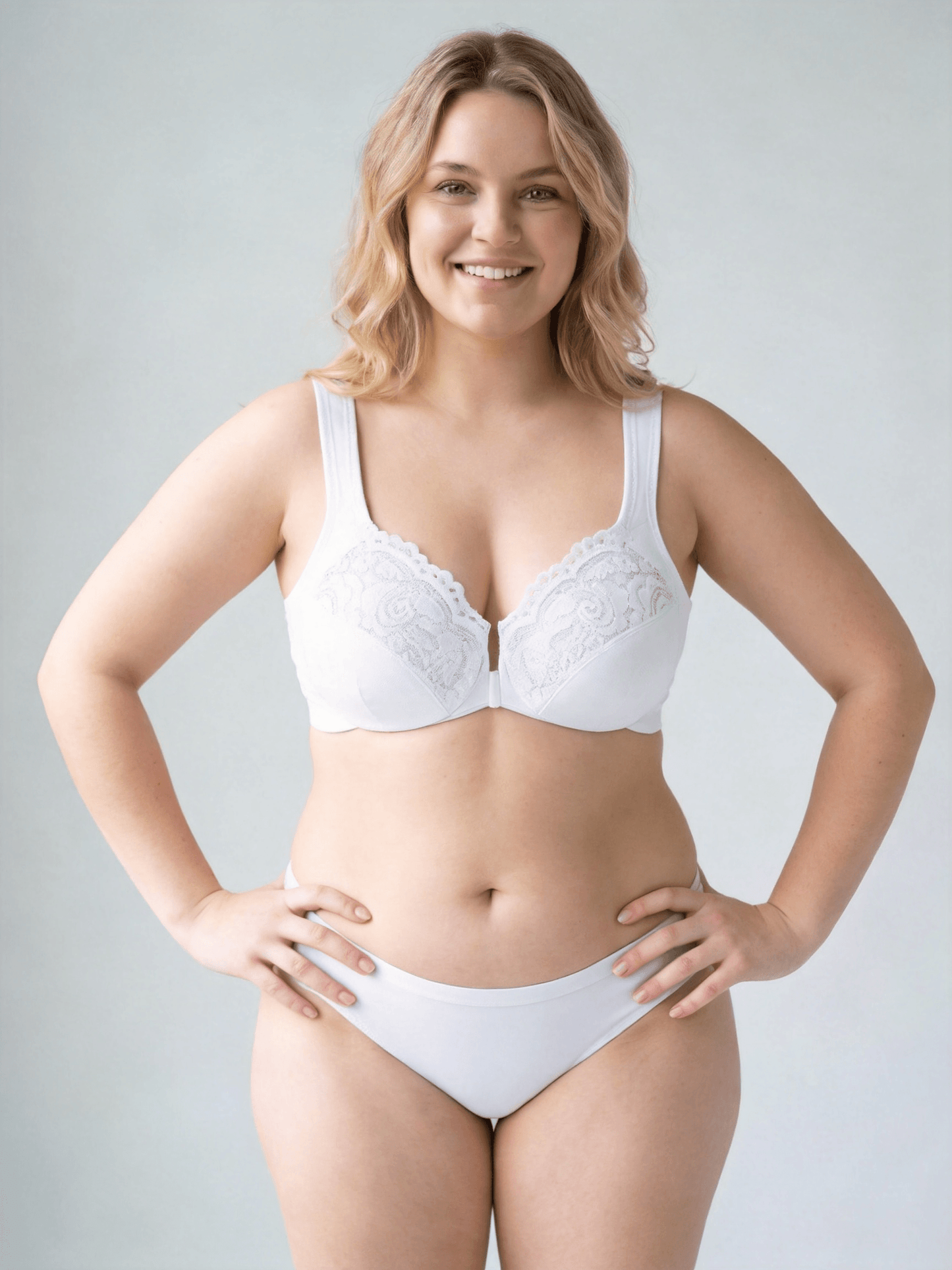 Plus Size Front Closure Full Coverage Seamless Women's Bra With Underwire Support