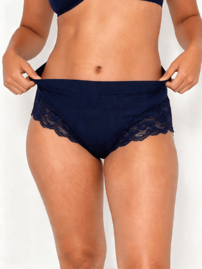 Lace Seamless Breathable Moisture Plus Size Mid‑waist Briefs