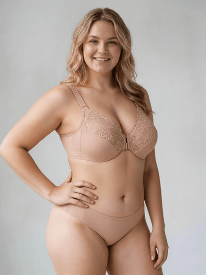 Plus Size Front Closure Full Coverage Seamless Women's Bra With Underwire Support