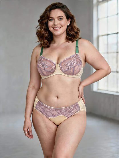 Full Coverage Plus Size Minimizer Bra Set, Side Support & Lift for Curvy Women