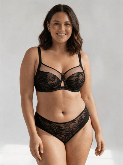 PlusSize Lace Bra Set,Push Up & Net Like, ThinCup
