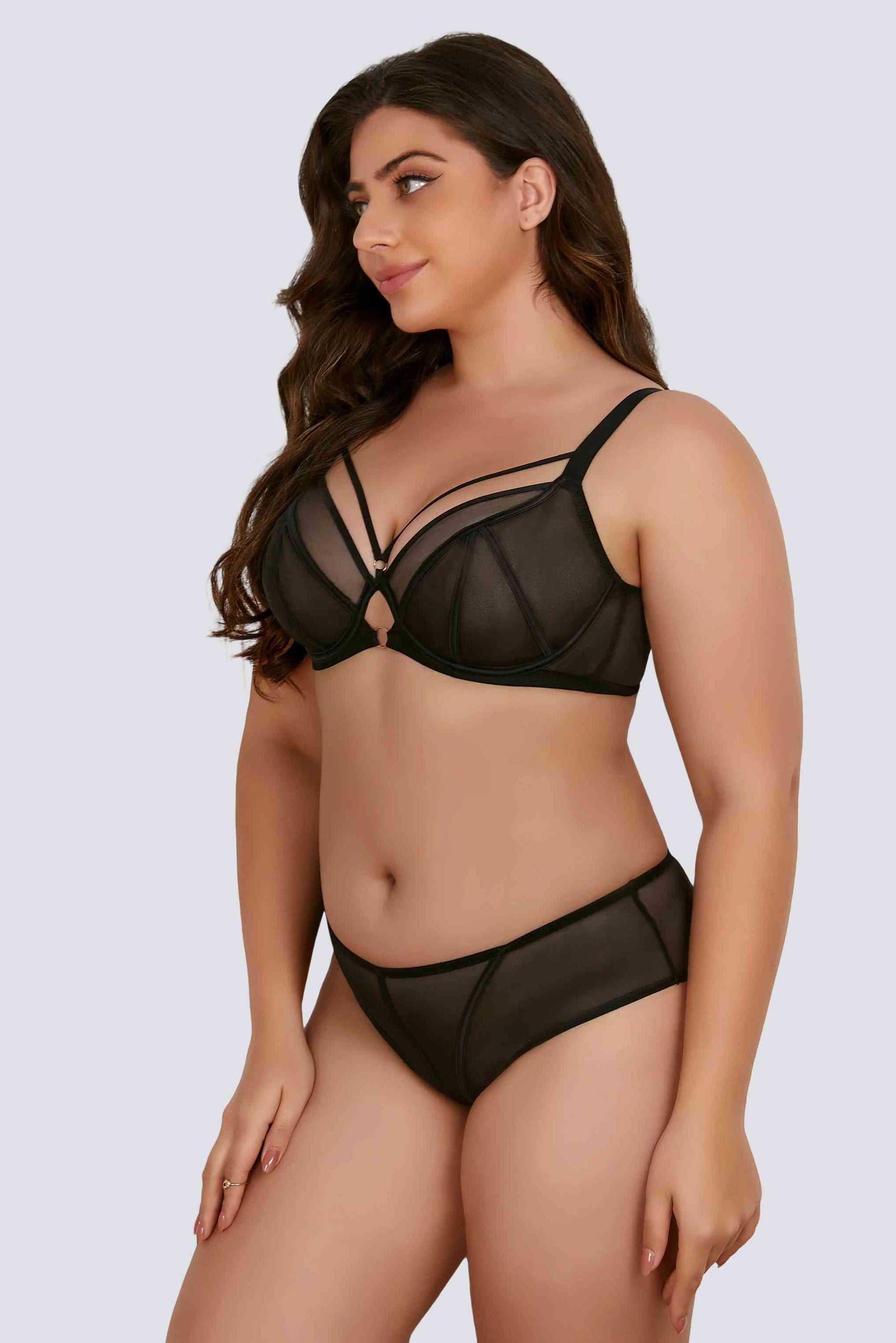 sculpting mesh underwire bra set shaping and supporting a plus size bust