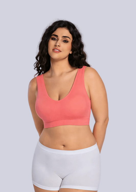 seamless sports bra with back lift support and smooth fit