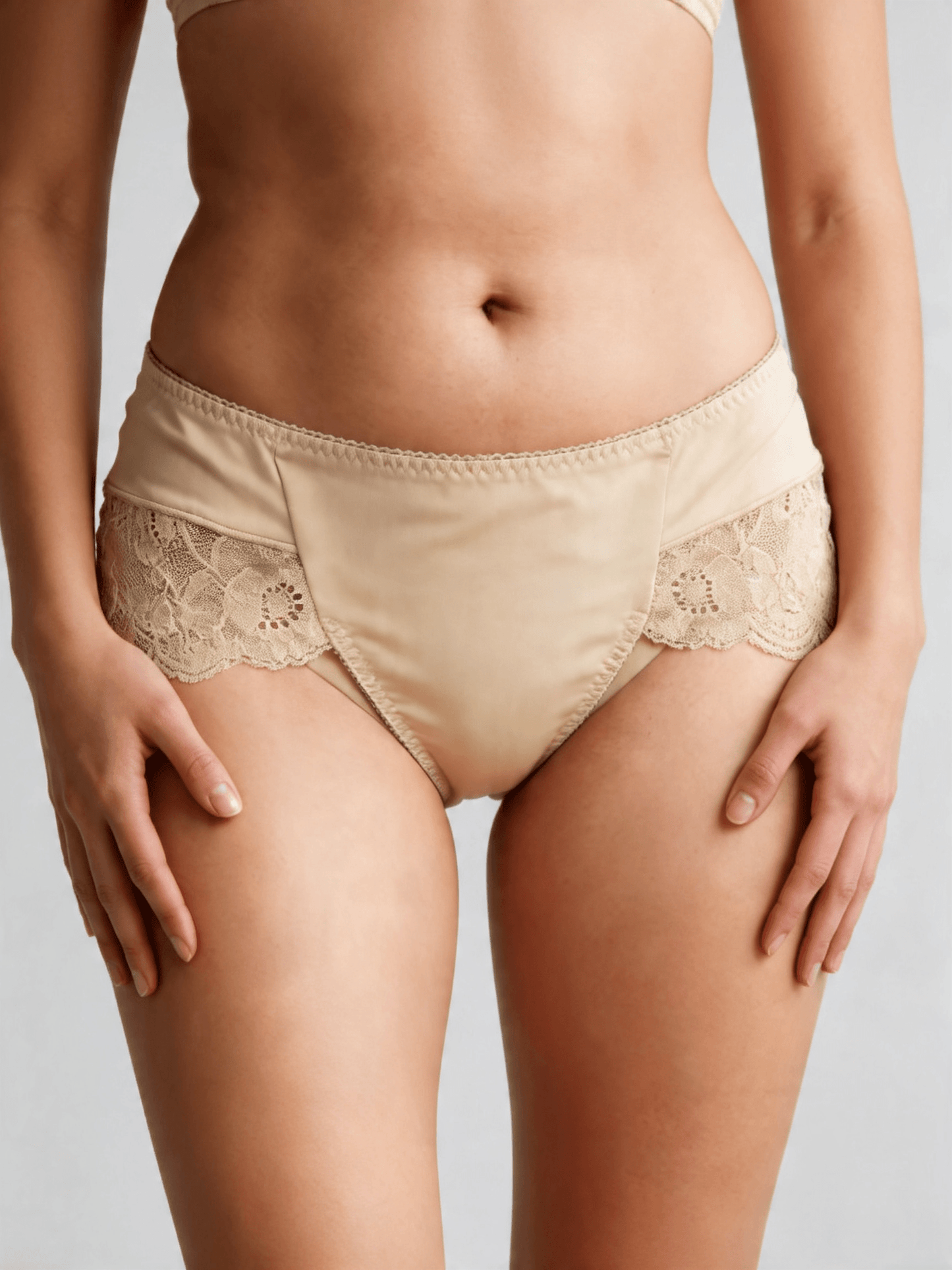 Lace Seamless Breathable Moisture Plus Size Mid-Rise Panties