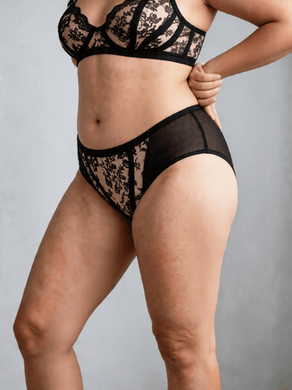 Plus Size Women's High Waist Underwear, Breathable & Embroidery Briefs For Summer