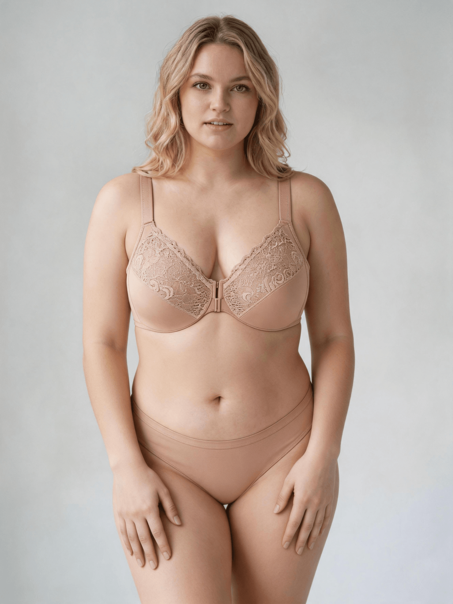 Plus Size Front Closure Full Coverage Seamless Women's Bra With Underwire Support