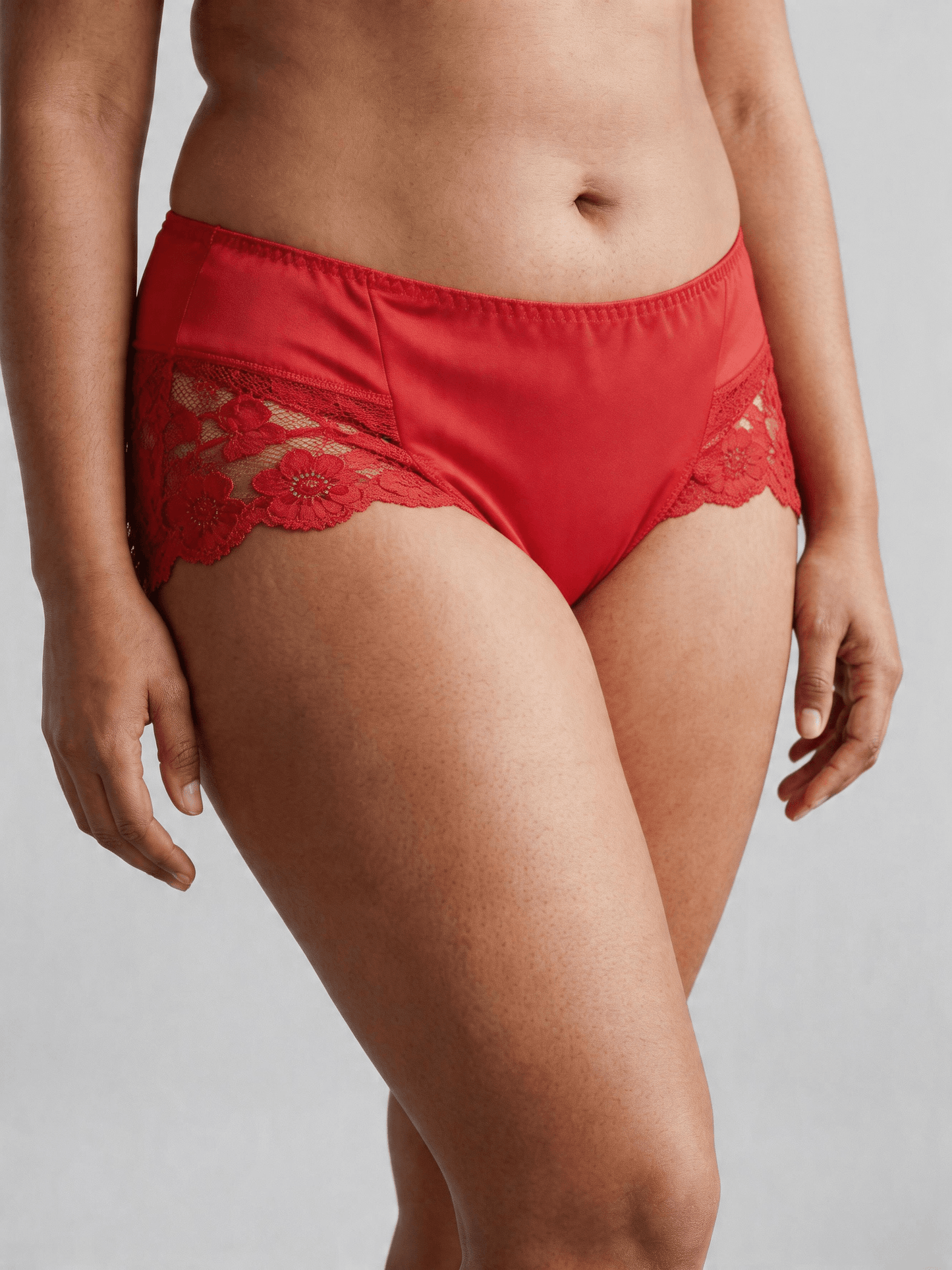 Lace Seamless Breathable Moisture Plus Size Mid-Rise Panties