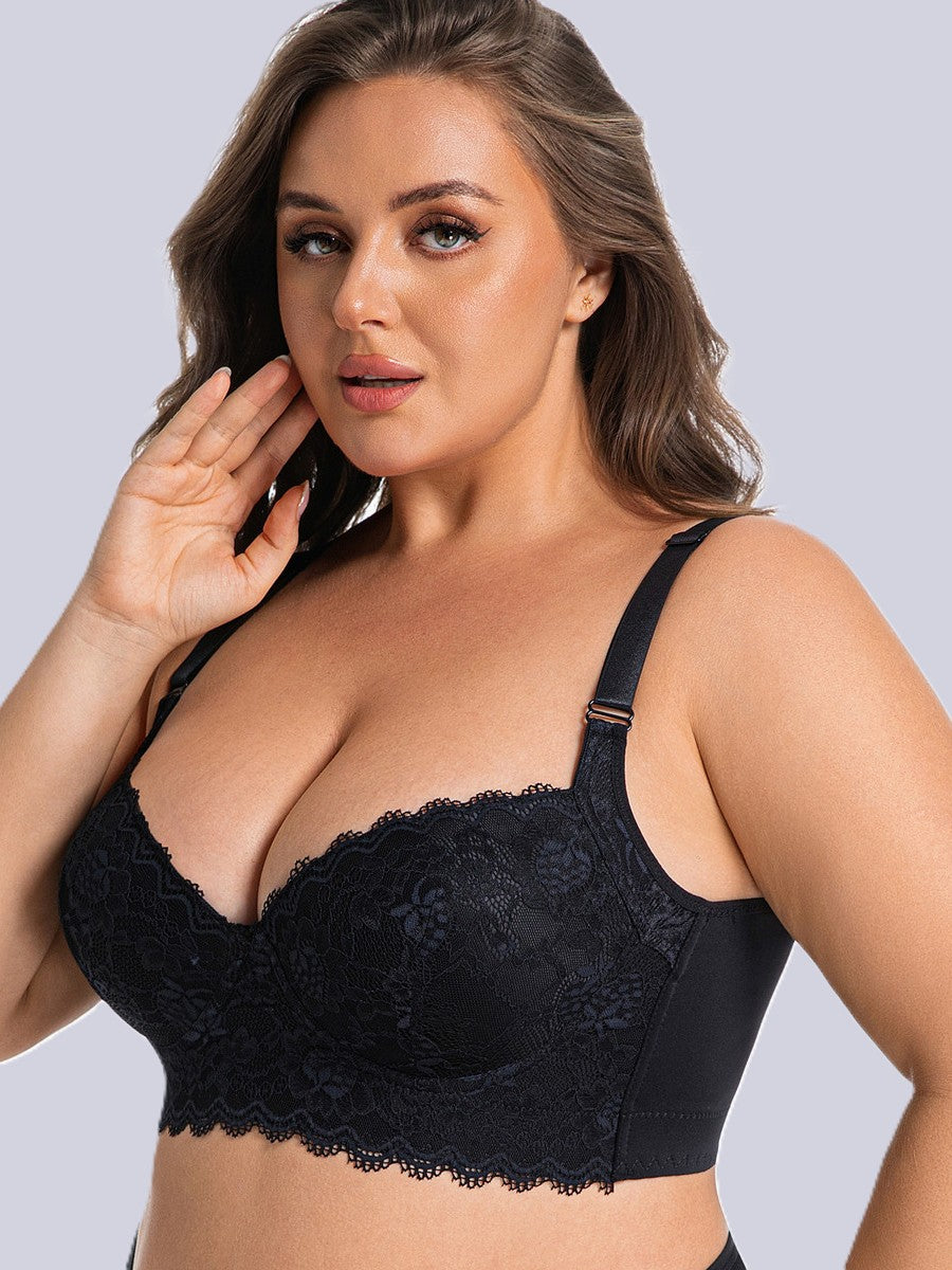 breathable back smoothing bra, plus size fixed cup for stable and comfortable support.