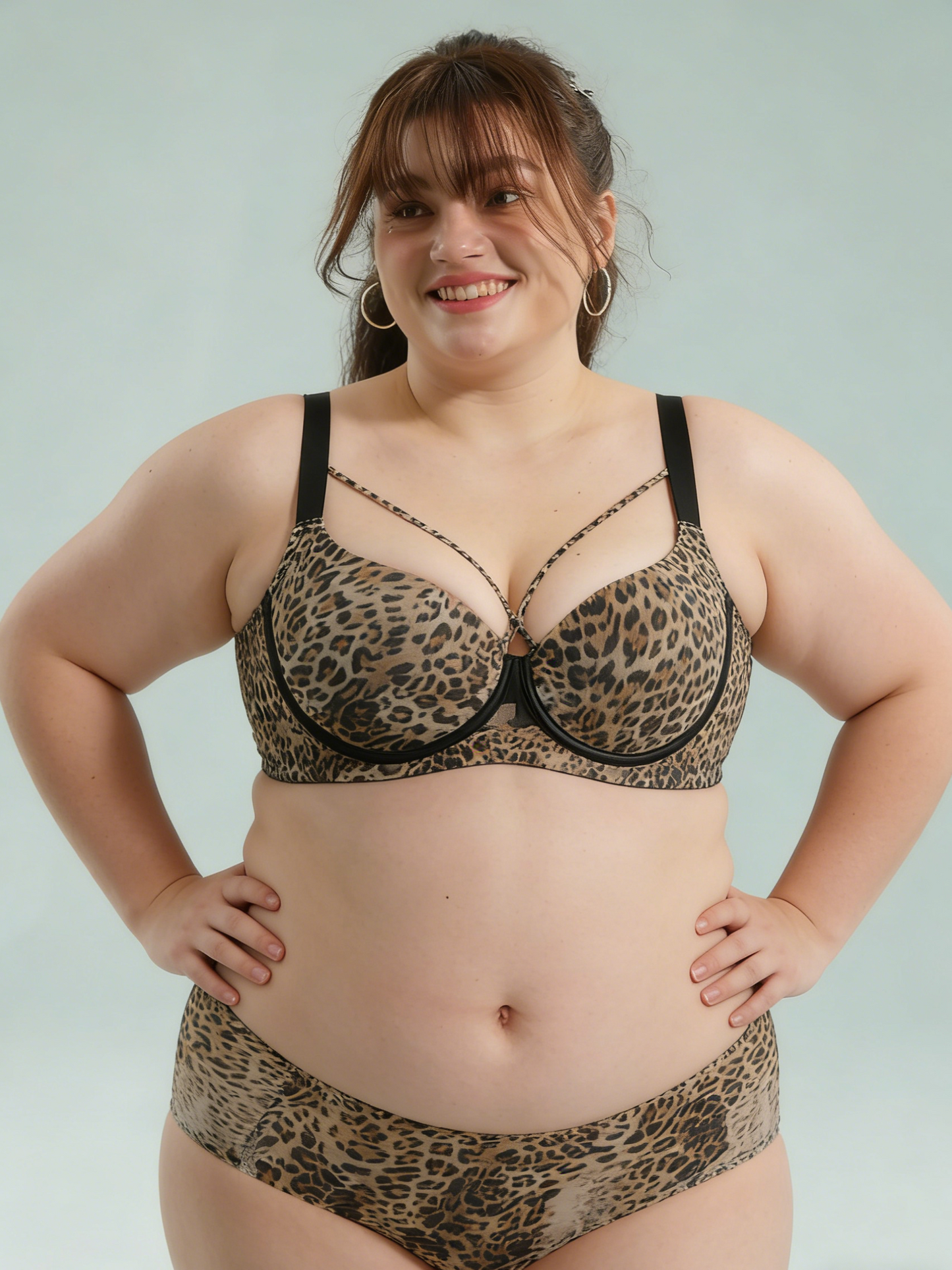 Leopard Print Underwire Lift Bra with Lightweight Cups