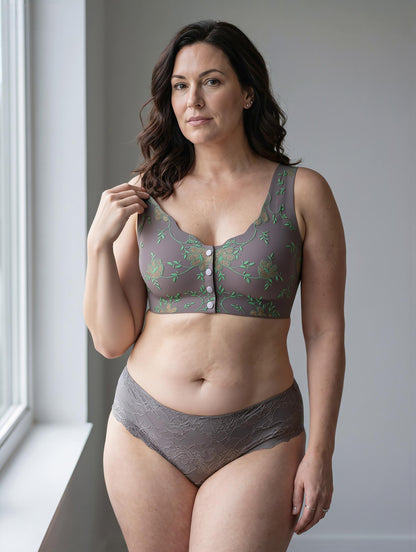 Front Closure Seamless Bra, Push Up, Side Support, Breathable & Comfortable