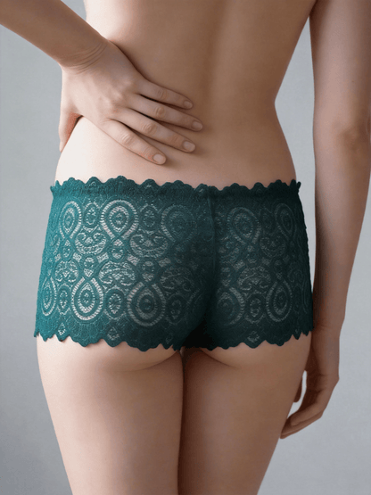 Plus Size Panties, Hollow Out Breathable Floral Mid Waist Ladies Underwear