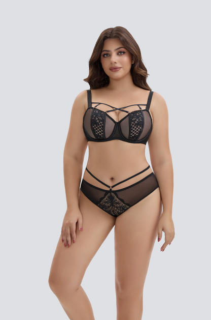 soft lace bra offering comfortable support for plus size and full busts