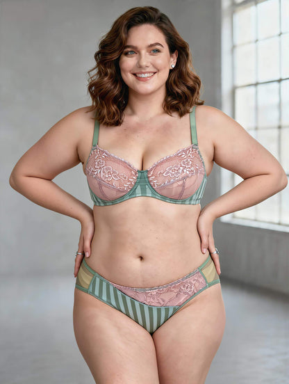 Full Coverage Plus Size Minimizer Bra Set, Side Support & Lift for Curvy Women
