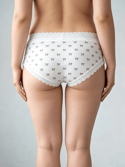 Comfortable Antibacterial Polka Dot Print High Waist Plus Size Briefs