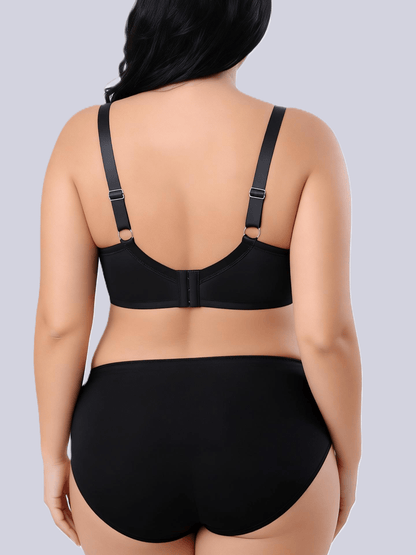 D-G CUP Elegant Black Lace Plus Size Bra for Curvy Women