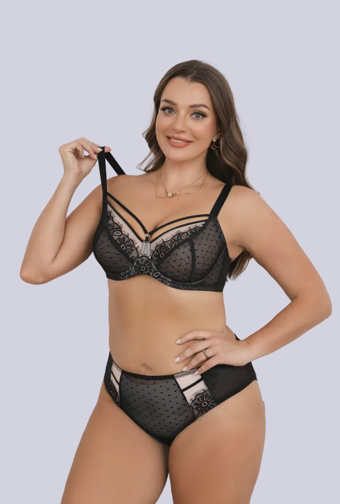 supportive lace full coverage bra with breathable design and side smoothing