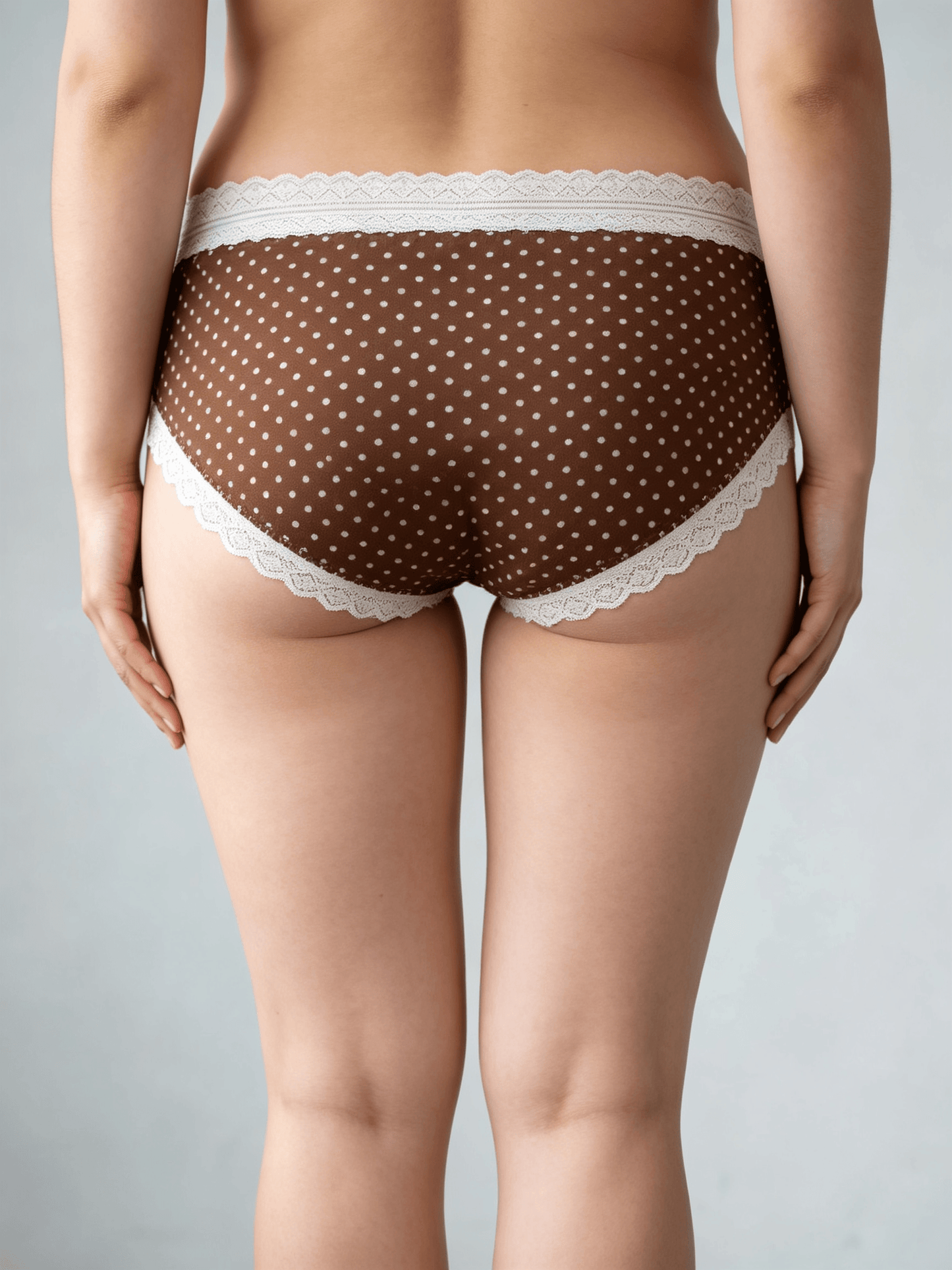 Comfortable Antibacterial Polka Dot Print High Waist Plus Size Briefs