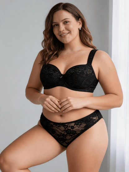 Plus Size Bra Set for Women, Full Coverage Bra,Minimizer,Support & Breathable