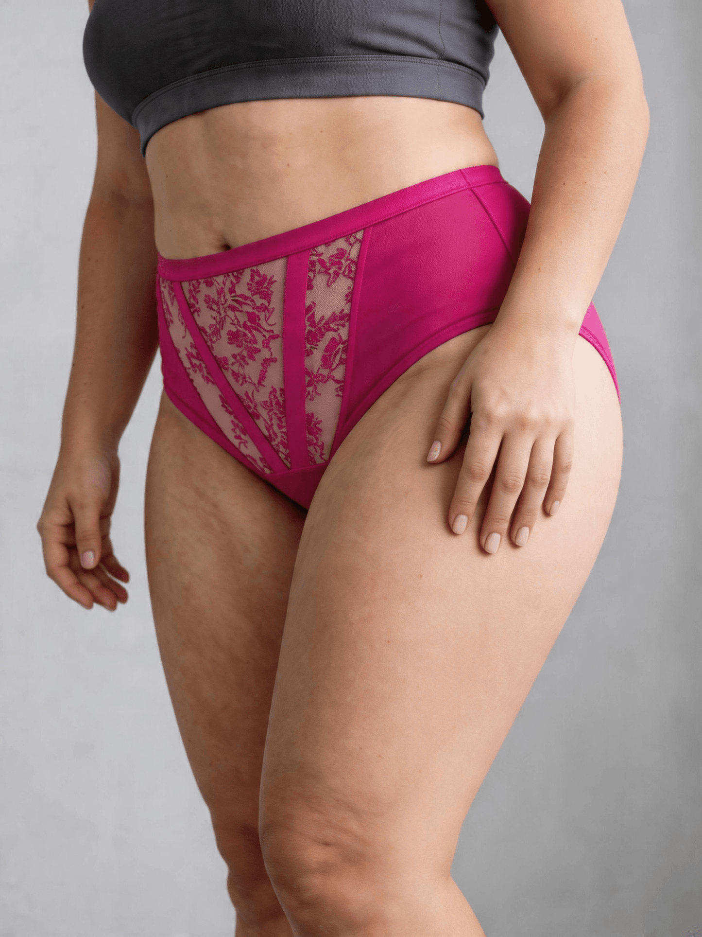 Plus Size Women's High Waist Underwear, Breathable & Embroidery Briefs For Summer