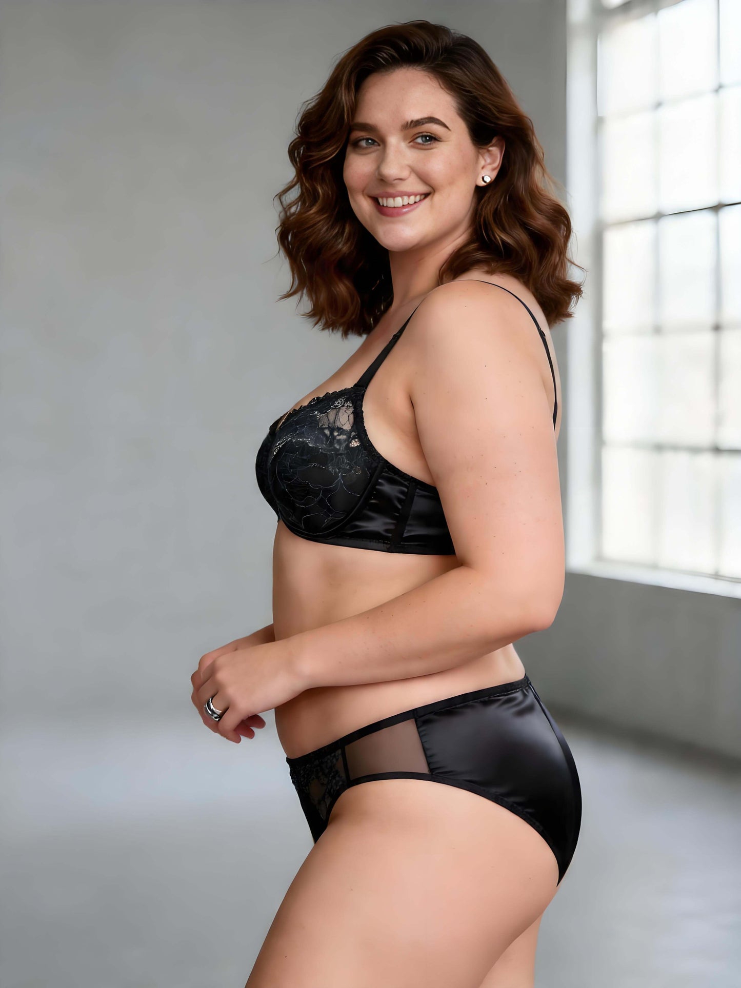Full Coverage Plus Size Minimizer Bra Set, Side Support & Lift for Curvy Women