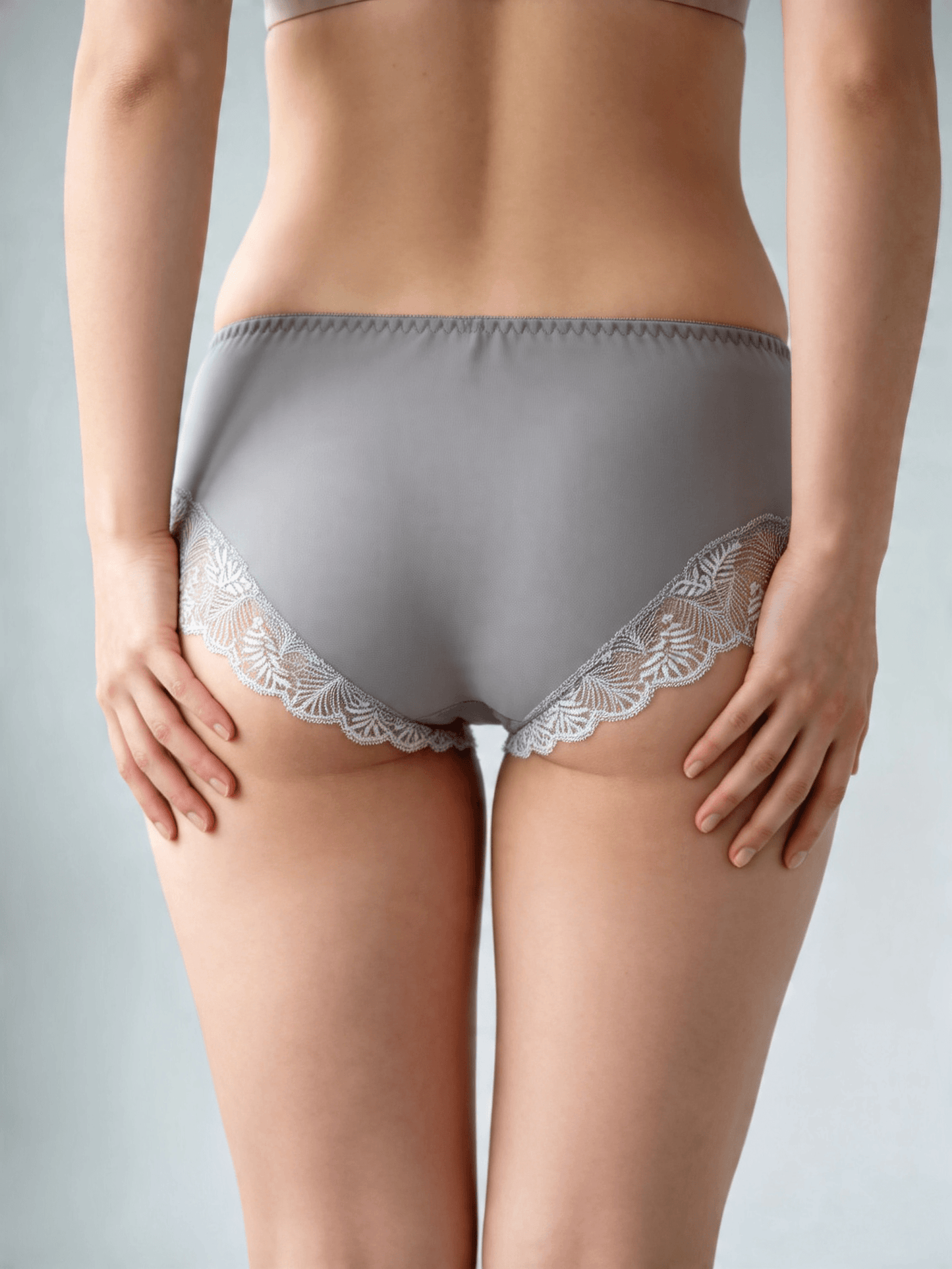 Women's Large Size Breathable Moisture Embroidery Panty, Mid-High Waist Briefs