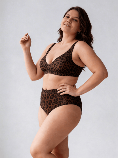 Wireless Full-Coverage Bra with Leopard Print Choosable