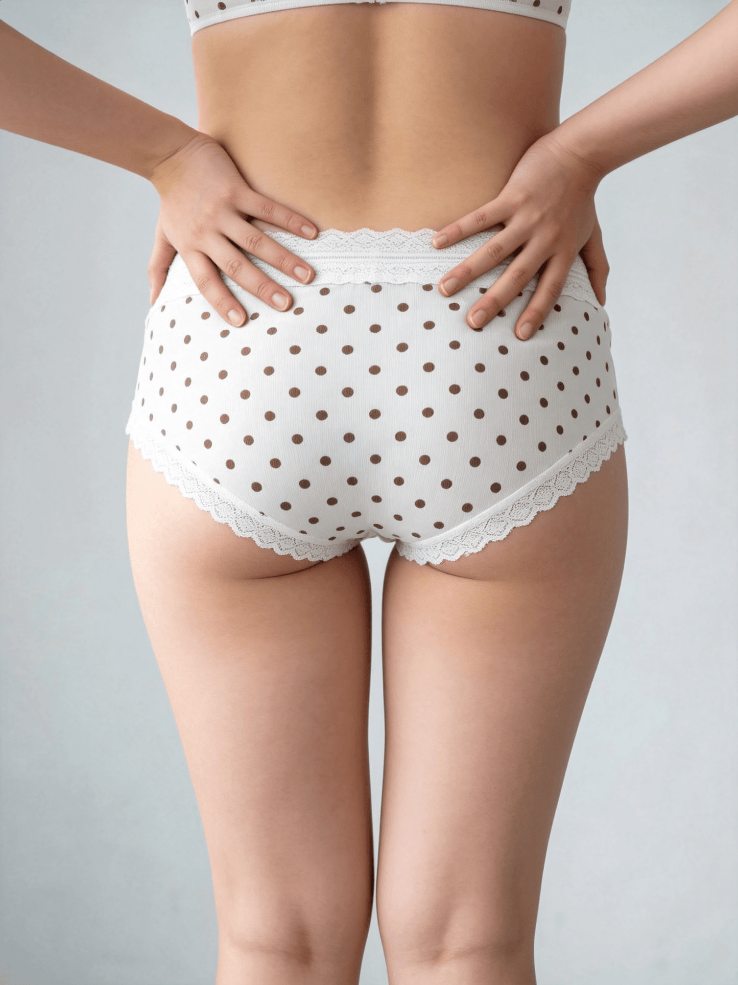 Comfortable Antibacterial Polka Dot Print High Waist Plus Size Briefs